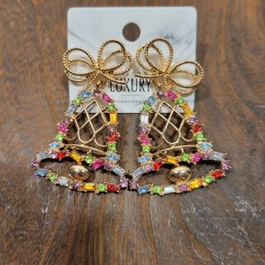 Gold Colored Bell Fashion Jewelry Earrings